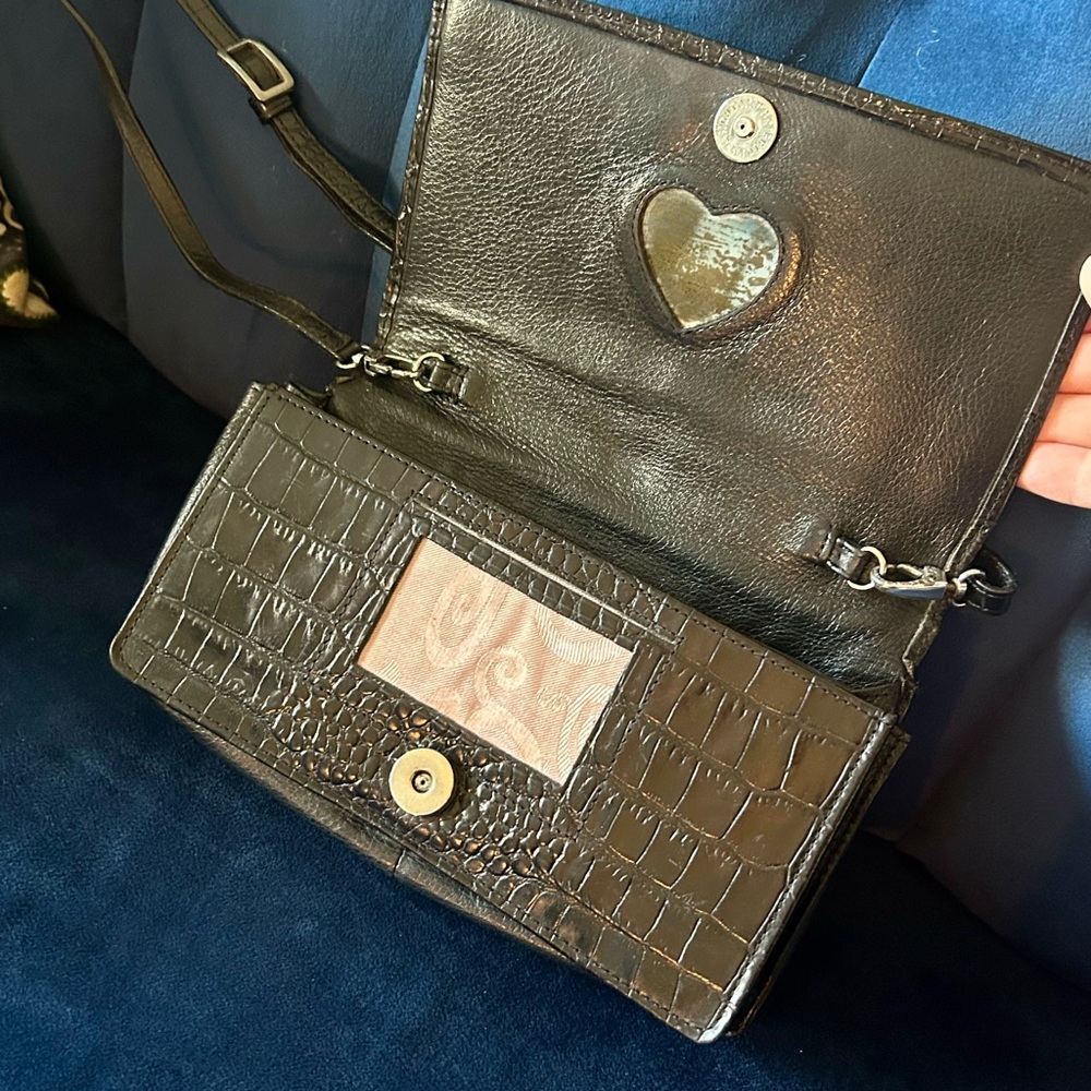 Brighton Black Croc-Embossed Clutch with Jewel Accent - Picture 6 of 6